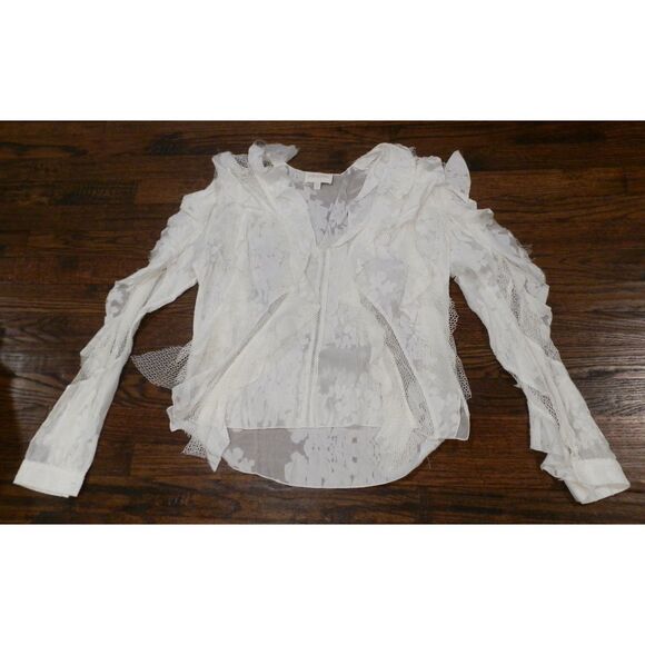 Divine Heritage White Long Sleeve Top Women's Size Small - Picture 1 of 2